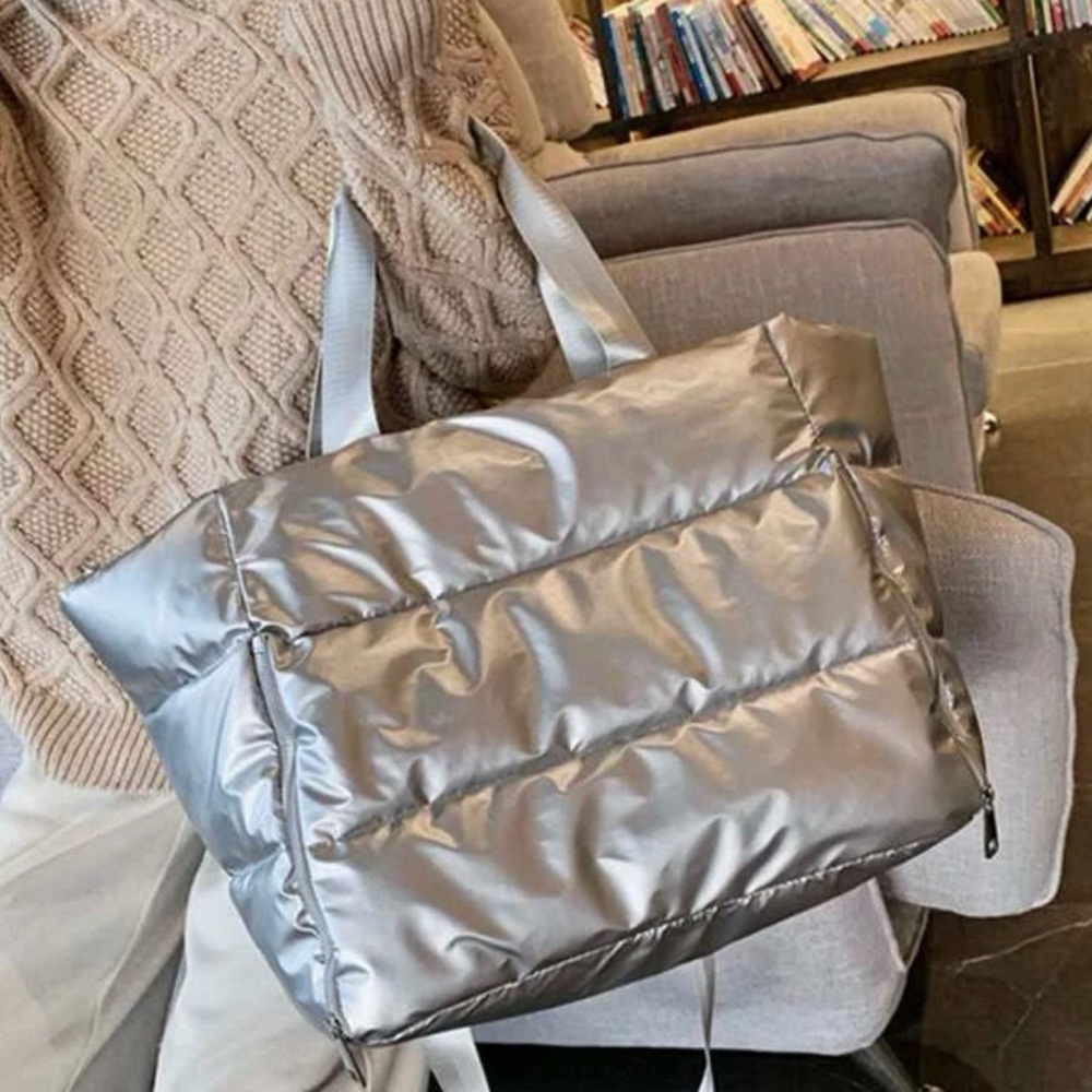 Silver Duffle / Overnight Bag